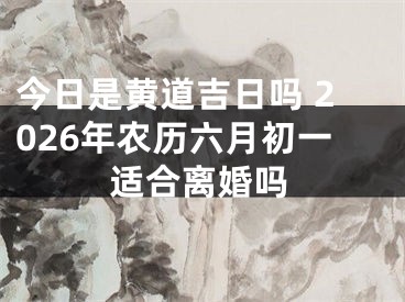 今日是黄道吉日吗 2026年农历六月初一适合离婚吗