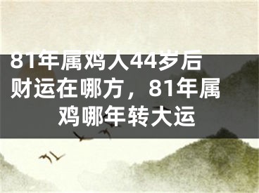 81年属鸡人44岁后财运在哪方，81年属鸡哪年转大运