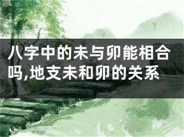 八字中的未与卯能相合吗,地支未和卯的关系