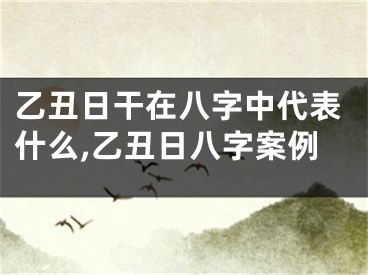 乙丑日干在八字中代表什么,乙丑日八字案例