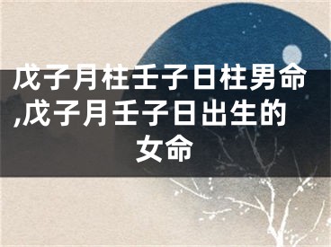 戊子月柱壬子日柱男命,戊子月壬子日出生的女命