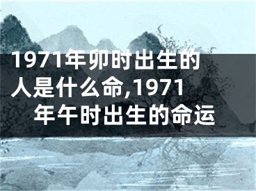 1971年卯时出生的人是什么命,1971年午时出生的命运