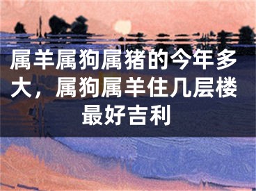 属羊属狗属猪的今年多大，属狗属羊住几层楼最好吉利