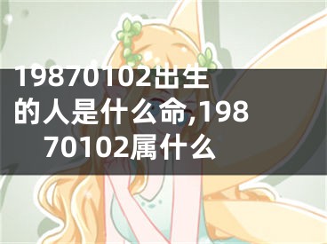 19870102出生的人是什么命,19870102属什么