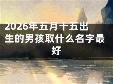 2026年五月十五出生的男孩取什么名字最好