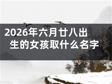 2026年六月廿八出生的女孩取什么名字