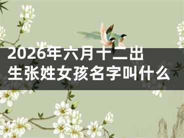 2026年六月十二出生张姓女孩名字叫什么