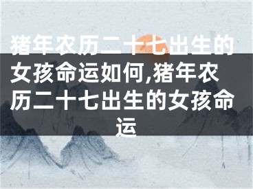 猪年农历二十七出生的女孩命运如何,猪年农历二十七出生的女孩命运