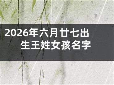 2026年六月廿七出生王姓女孩名字
