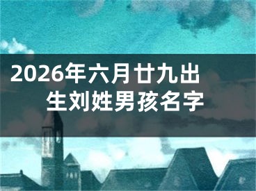 2026年六月廿九出生刘姓男孩名字