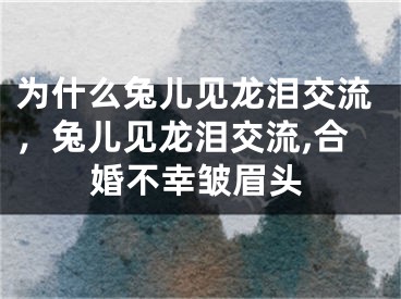 为什么兔儿见龙泪交流，兔儿见龙泪交流,合婚不幸皱眉头