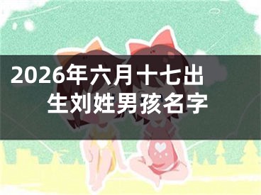 2026年六月十七出生刘姓男孩名字