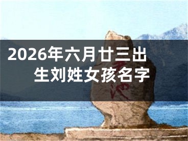 2026年六月廿三出生刘姓女孩名字