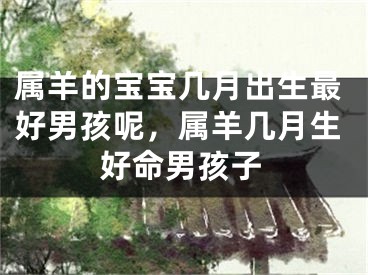 属羊的宝宝几月出生最好男孩呢，属羊几月生好命男孩子
