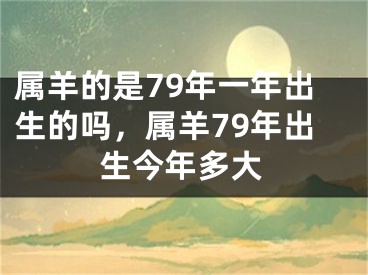 属羊的是79年一年出生的吗，属羊79年出生今年多大