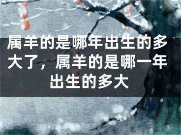 属羊的是哪年出生的多大了，属羊的是哪一年出生的多大