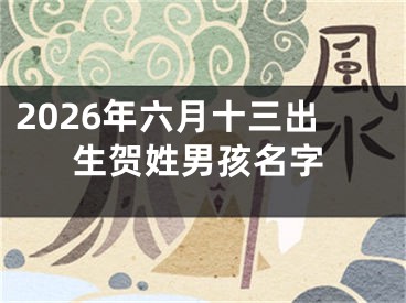 2026年六月十三出生贺姓男孩名字