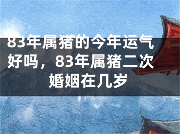 83年属猪的今年运气好吗,83年属猪二次婚姻在几岁