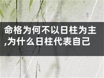 命格为何不以日柱为主,为什么日柱代表自己
