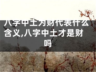 八字中土为财代表什么含义,八字中土才是财吗