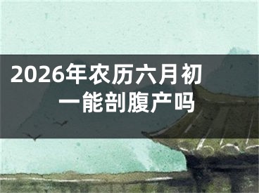 2026年农历六月初一能剖腹产吗