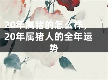 20年属猪的怎么样,20年属猪人的全年运势