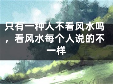 只有一种人不看风水吗，看风水每个人说的不一样