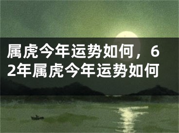 属虎今年运势如何，62年属虎今年运势如何