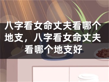 八字看女命丈夫看哪个地支，八字看女命丈夫看哪个地支好