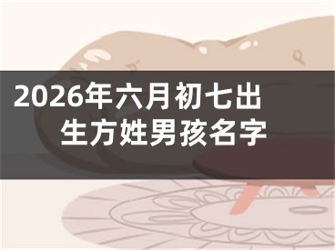 2026年六月初七出生方姓男孩名字