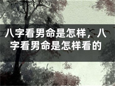 八字看男命是怎样，八字看男命是怎样看的