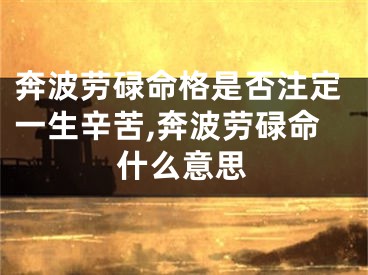 奔波劳碌命格是否注定一生辛苦,奔波劳碌命什么意思