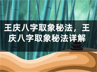 王庆八字取象秘法，王庆八字取象秘法详解