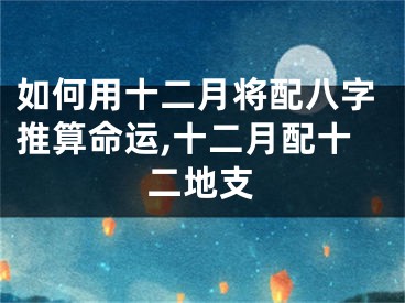 如何用十二月将配八字推算命运,十二月配十二地支