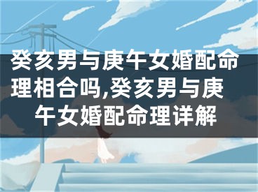癸亥男与庚午女婚配命理相合吗,癸亥男与庚午女婚配命理详解