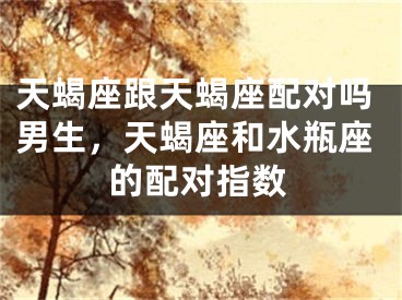天蝎座跟天蝎座配对吗男生，天蝎座和水瓶座的配对指数