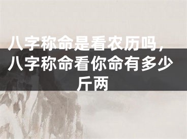 八字称命是看农历吗，八字称命看你命有多少斤两