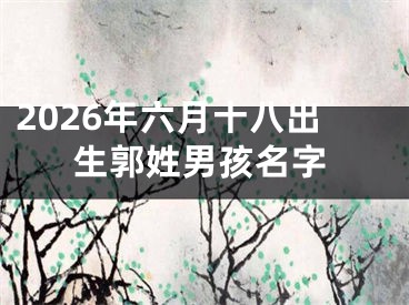 2026年六月十八出生郭姓男孩名字