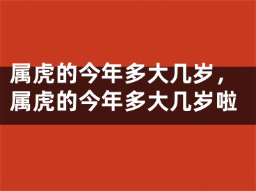 属虎的今年多大几岁，属虎的今年多大几岁啦