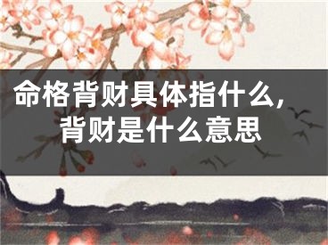 命格背财具体指什么,背财是什么意思