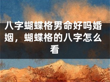 八字蝴蝶格男命好吗婚姻，蝴蝶格的八字怎么看