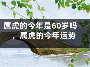 属虎的今年是60岁吗，属虎的今年运势