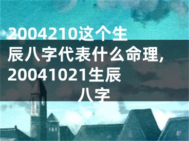 2004210这个生辰八字代表什么命理,20041021生辰八字