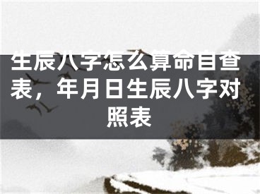 生辰八字怎么算命自查表，年月日生辰八字对照表