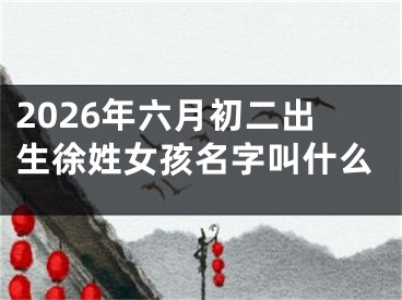 2026年六月初二出生徐姓女孩名字叫什么
