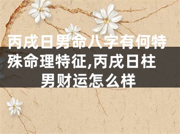 丙戌日男命八字有何特殊命理特征,丙戌日柱男财运怎么样