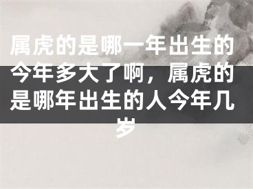 属虎的是哪一年出生的今年多大了啊，属虎的是哪年出生的人今年几岁