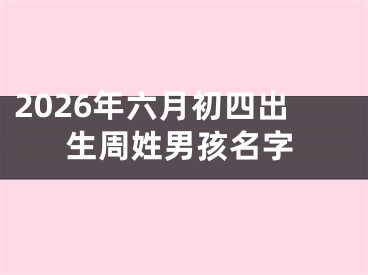 2026年六月初四出生周姓男孩名字