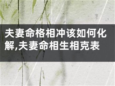 夫妻命格相冲该如何化解,夫妻命相生相克表