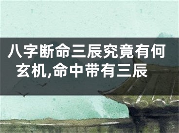 八字断命三辰究竟有何玄机,命中带有三辰